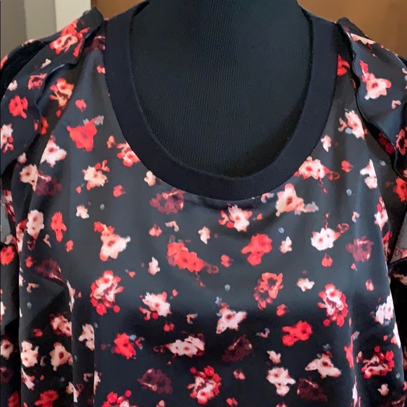 Lane Bryant black blouse with flowers and lace! - Picture 2 of 5